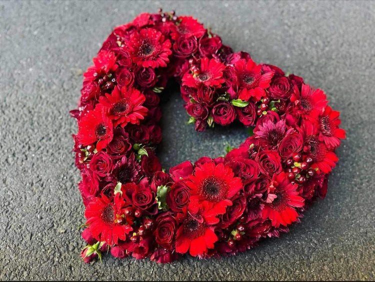 Hjerte åpent røde toner